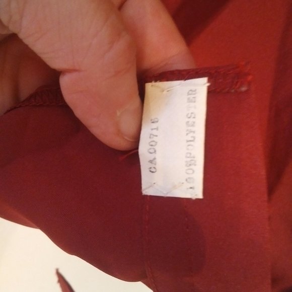 🎄10/$10    Red Ruffled 3/4 Sleeve Blouse S - Picture 6 of 7